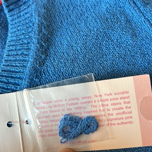 NWT Lilly Pulitzer Blue "On Vaca" Sweater Size Small - Picture 4 of 10